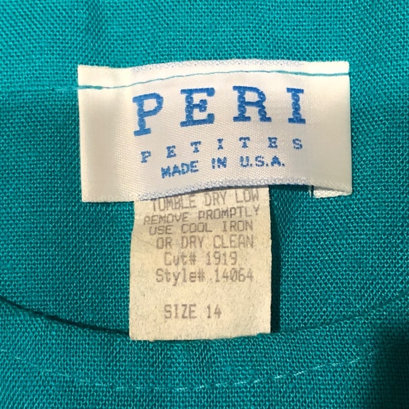 **SOLD*** Vtg 80s~Peri Petites~Green Multi Color Large Buttons Shift Dress~14/L - Picture 8 of 11